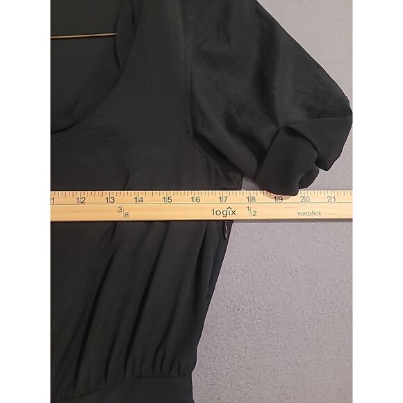 DVF Diane von Furstenberg Black Celia Dress Sz 6 Twist Pleated Chiffon GUC - Picture 9 of 12